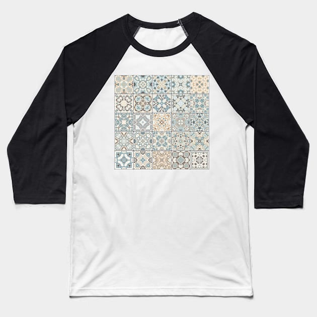 Mosaic tile tribal pattern Baseball T-Shirt by IrinaGuArt